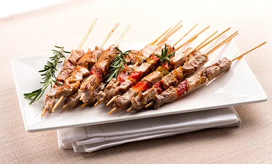 arrosticini dish from top