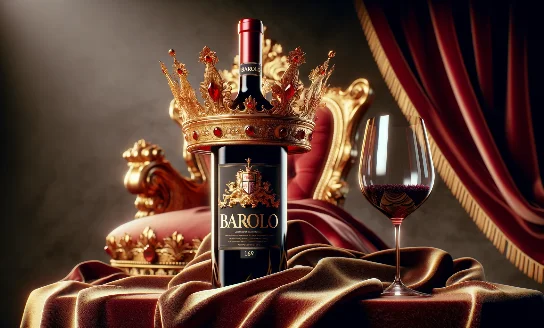 bottle of barolo with a king's crown