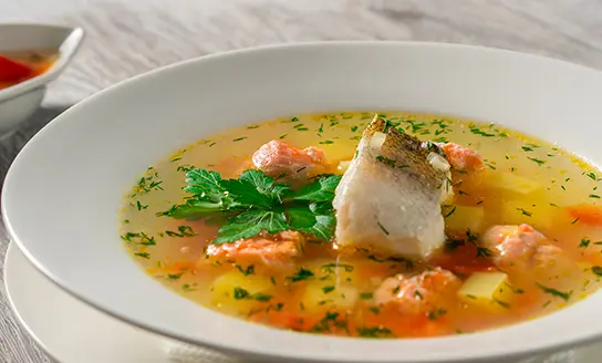 fish soup dish from top