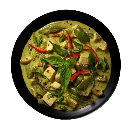 green curry top view