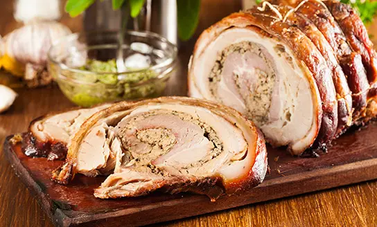 porchetta dish from top