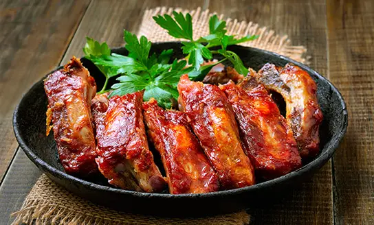 pork ribs dish from top