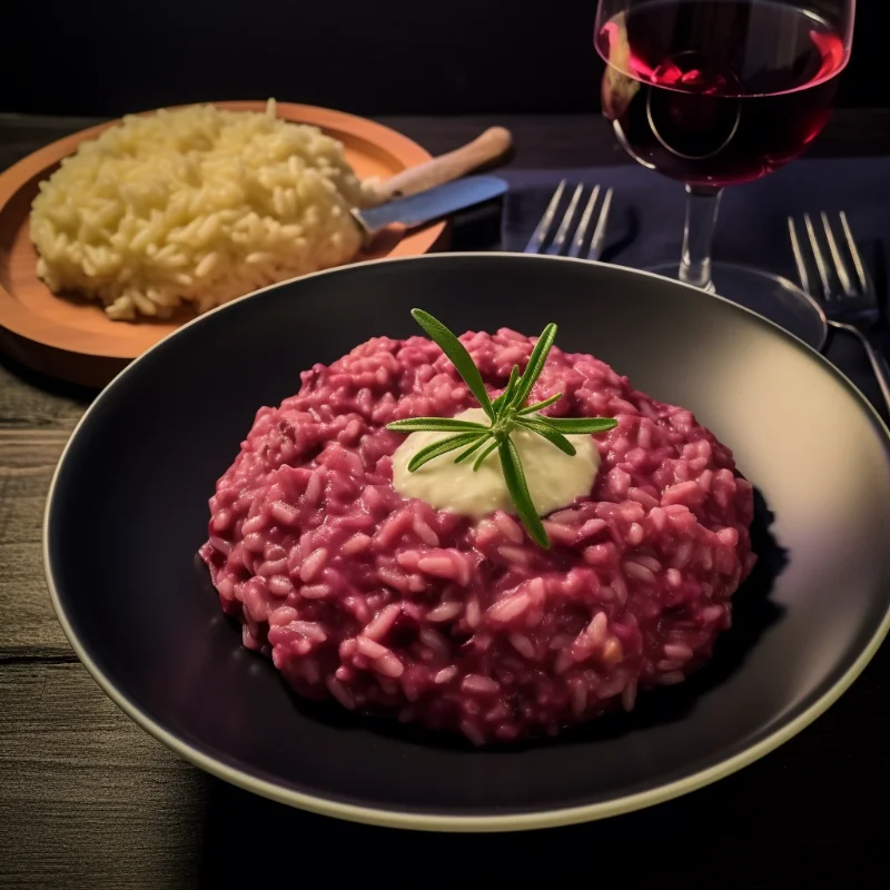 lambrusco risotto top view