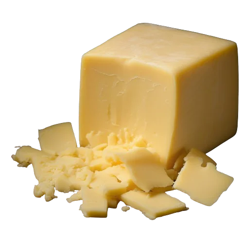 strong cheddar cheese front-top view