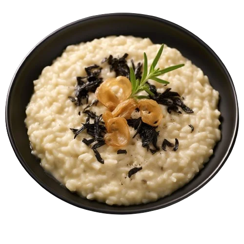 truffle risotto top view